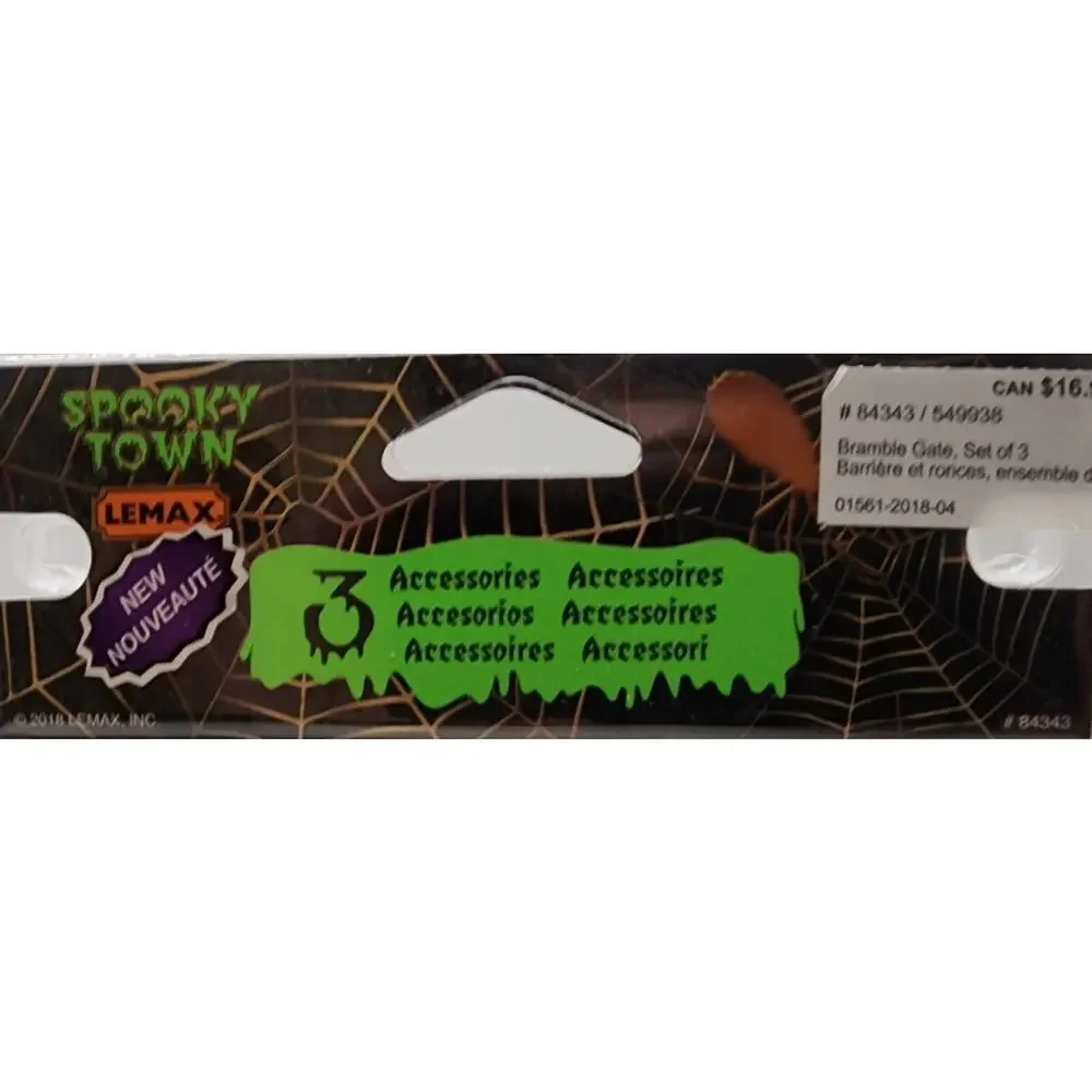 Lemax BRAMBLE GATE Set of 3 # 84343 Halloween Spooky Town Village Accessory NEW